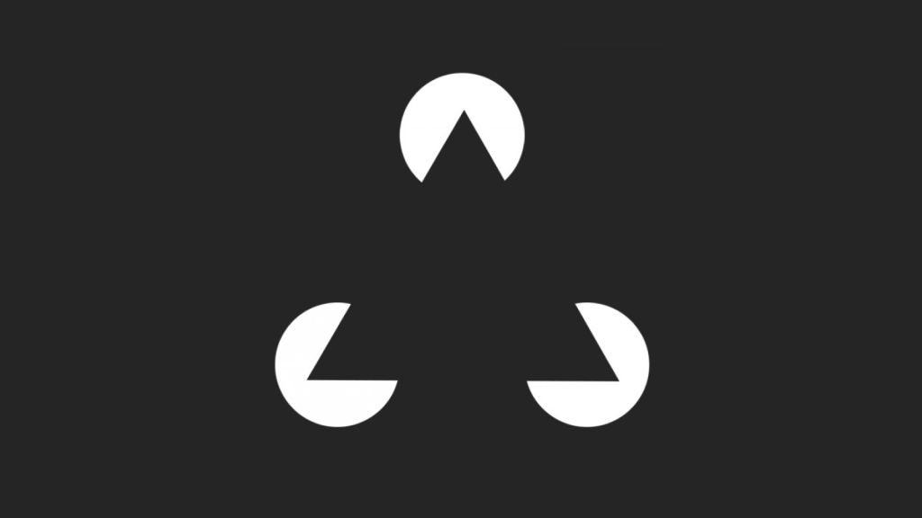 Image of a dark triangle over light circles.